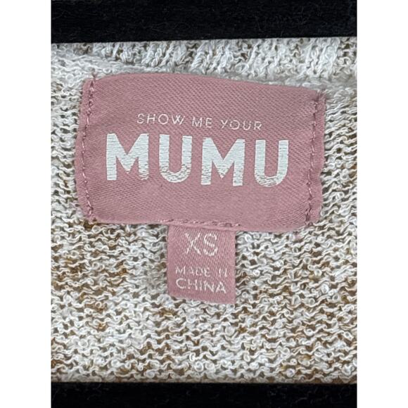 Show Me Your Mumu Womens XS White Cliffside Sandy Knit Cheetah Sweater Top - Picture 5 of 7